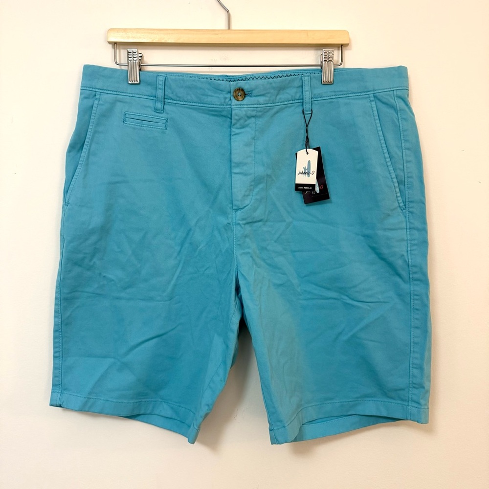 NWT Johnnie-O Men's Neal Stretch Twill Shorts Fiji Blue